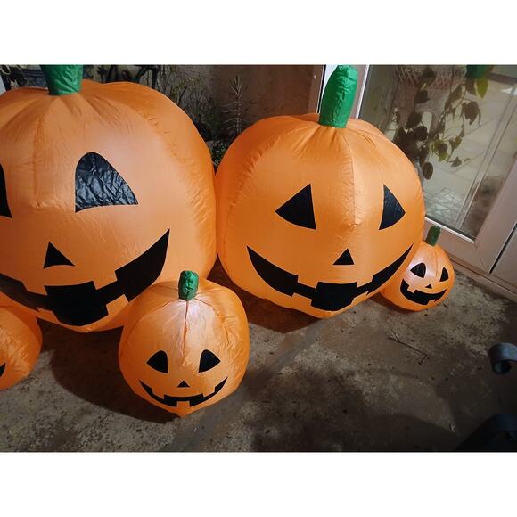 Inflatable LIGHTED Large 8' PUMPKIN PATCH Air blown Yard Outdoor Indoor Party - Picture 6 of 15